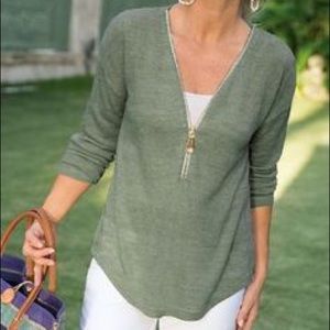 Soft Surroundings Valentina Zip Sweater